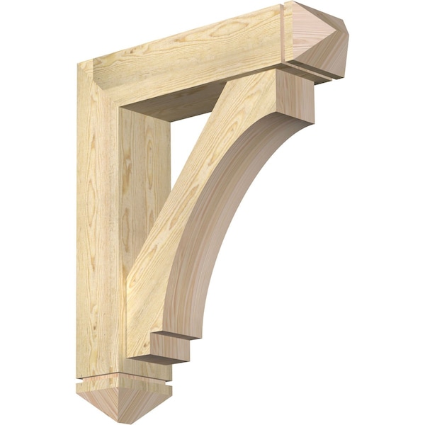 Ekena Millwork Imperial Arts and Crafts Rough Sawn Bracket w/ Offset Brace, Douglas Fir, 8"W x 32"D x 38"H BKT0806X32X38IMP03RDF - main